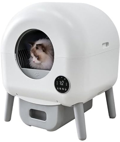 Selbstreinigende Katzentoilette 90L Automatische Katzenklo Geschlossen XXL Elektrisches Katzenklo Anti Pinch Self Cleaning Cat Litter Box Katzen Klo Automatisch für Mehrere Katzen (YT)