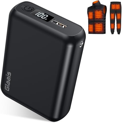 18400mAh Heated Vest Battery Pack Compatible with ORORO and Venustas, 7.4V Battery Pack for Heated Vest with LED Display, Rechargeable Power Bank for Heated Vest, Jackets with DC/USB/Type-C Output