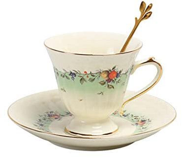 XFZJCHAP BBCBBZ Ensemble de Tasses à café Vintage Tasse en céramique Assiette Pot Service à thé Anglais de l'après-Midi (D)