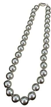 Skcess Damen Kette, Versilbert Kette Damen Perlenketten