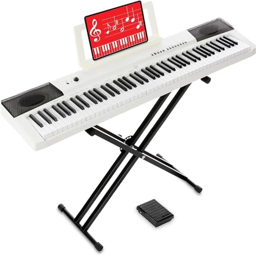 88-Key Full Size Digital Piano Electronic Keyboard Set For All Experience Levels W/Semi-Weighted Keys Stan