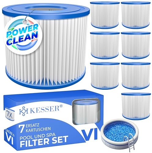 KESSER® Filter für Whirlpool 7X Filterkartuschen Ersatz SPA Filter Größe VI Kartuschen Wasserfilter Poolfilter kompatibel mit Lay-z-Spa Intex Ersetzt die Originalkartusche