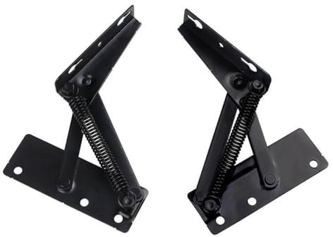 2pcs 80 Degree Sprung Hinges Cabinet Door Lift Up Stay Flap Top Support Cupboard Kitchen