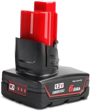 QUPERR 12V 6000mAh replacement for M12 Milwaukee Battery Li-Ion M12B6 High Capacity Compatible with XC Power tools 48-11-2401 48-59-1812, 48-11-0140, 48-11-0141, 48-11-0200