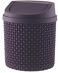 OXOAMP Botes De Basura Botes de Basura, Mini Bote de Basura, Mini Cubo de Basura Duradero for Escritorio, Cubo de Basura de 2 litros/0,5 galones con Tapa Cestos de Basura Basurero(Purple,Shake Lid)