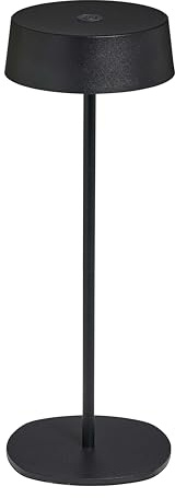Northpoint Elegante LED Akku Tischleuchte Dimmbar Kabellos Metall IP54 höhenverstellbar (Schwarz)