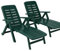 KURIL Pack 2 Tumbonas Plegables con Ruedas – 72x189x96 cm – Polipropileno – Respaldo Multiposición – Exterior Jardín y Piscina (Verde)