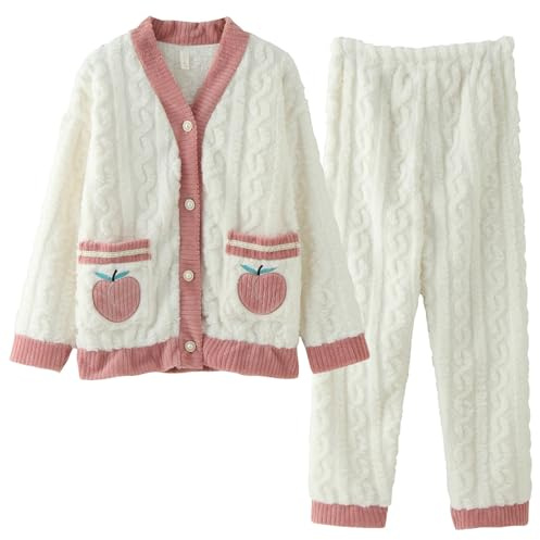 Pigiama donna invernale Pile Abbigliamento da Casa Peloso Pesante Caldo Invernale Due Pezzi Tuta Flanella Pigiama Felpato Taglie Forti