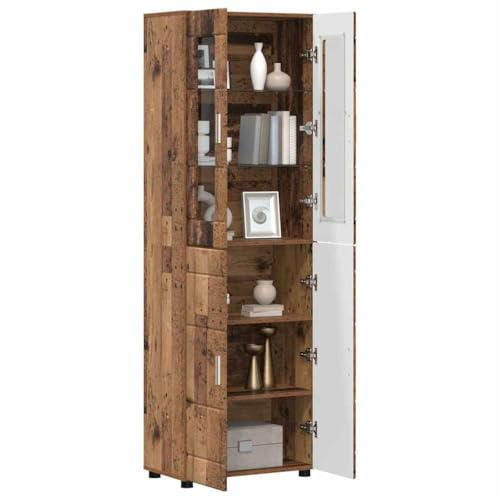 vidaXL Highboard Florin 60 x 35 x 182 cm Altholz Holzwerkstoff