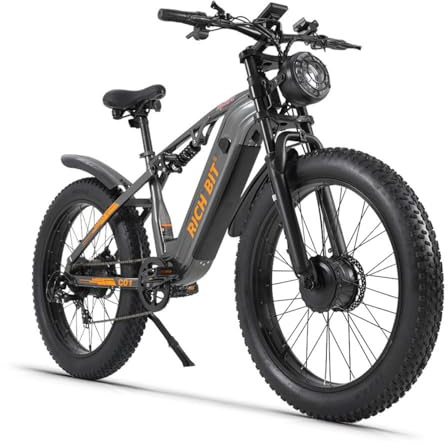 cysum C01 Bici Elettrica Uomo, 26 Pollici Bicicletta Elettrica A Doppio Motore, Batteria Agli Ioni Di Litio Da 48 V 20 Ah, Coppia Di 146 Nm, Fat E Bike A 7 Velocità, Sospensioni Complete
