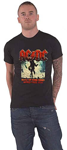 ACDC Men's AC/DC Blow up Your Video T-Shirt, Black (Black Black), X-Large