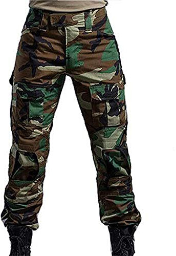 H Welt EU Esercito, pantaloni tattici militari da uomo con proteggi ginocchia per airsoft, paintball, lotta, Foresta, XL