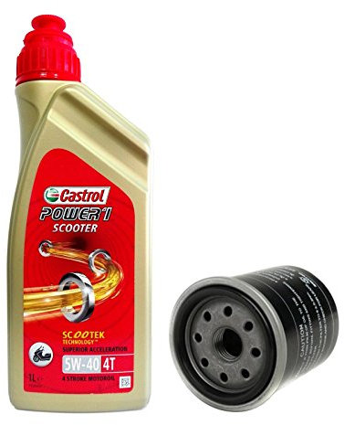 Kit tagliando 2L Castrol Scooter 5W40 filtro olio originale 82635R.