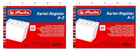 Herlitz 1500560 Karteiregister PP A5 weiß (2x DIN A5)