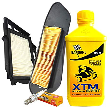 Kit tagliando Bardahl XTM 10W40 filtro aria variatore candela Yamaha X-Max 250
