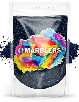 MARBLERS Black Mica Powder [Blue Black Pearl] 3oz (85g) | Cosmetic Grade | Epoxy Resin Pigment | Dye | Non-Toxic, Vegan, Cruelty-Free | Lip Gloss, Nails, Body Butter | Bath Bomb, Candle & Soap Making