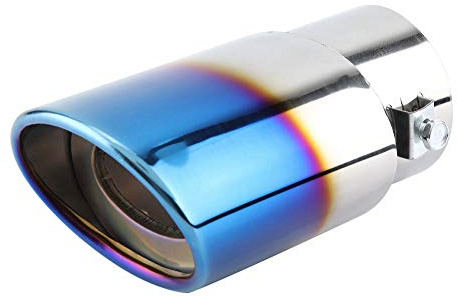 Auspuffrohr End Schalldämpfer Spitze, Fydun 5,3-3,8 cm Chromblau Edelstahl Universal Car Straight Endschalldämpferspitze Endschalldämpfer Zubehör