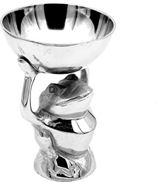 Brillibrum Figurine Grenouille en métal et Laiton, argenté, Variante 1