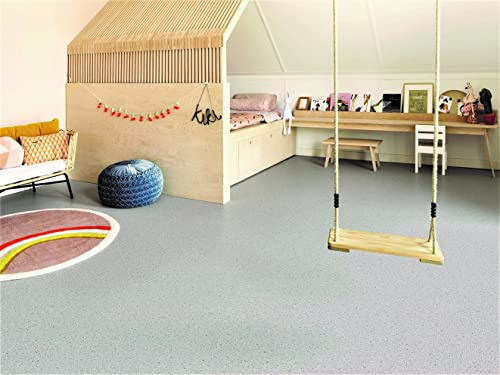 PVC Bodenbelag Vinylboden im Sand-Design, hellgrau, Zuschnitt (2m breit / 5,5m lang)