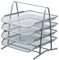 Mesh Letter Tray 4 Tier Desk Letter Filing Trays Holder Silver A4 Document Paper Wire Mesh Storage Organiser