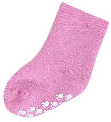 Joha Kinder Socken Wollsocken mit Anti-Rutsch Sohle Rosa-19-22