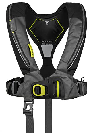 Deckvest Spinlock, automatische Rettungsweste, 6D, mit Harness, schwarz-anthrazit