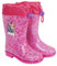 PERLETTI Stivaletti Pioggia Bambina Rainbow High - Stivali Impermeabili Color Viola con Scritte Fucsia - Scarponcini Bimba Suola Antiscivolo Rosa - Galosce con Chiusura Coulisse (Fucsia, 28/29 EU)