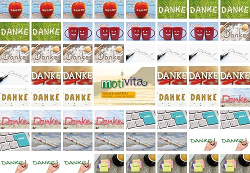 motivita Lobkarten - Danke - Karten zur Wertschätzung - 12 Motive / 60 Lobkärtchen