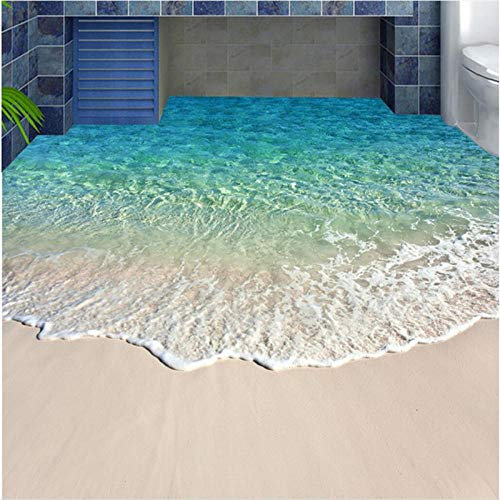 Benutzerdefinierte Bodenmalerei 3D Jede Größe Foto Ozean Welle Meer Wasser Strand Seestern Wohnzimmer Badezimmer Boden 3D -300X210Cm 3D Pvc Bodenbelag Benutzerdefinierte Foto Selbstklebende Wasserdi