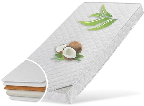 Kids Collective Kindermatratze 80x180 cm KOKOS mit gestepptem Aloe Vera-Bezug, 10 cm hoch, Babymatratze Kindermatratze 80 x 180 Kokos-Matratze für Babybett oder Kinderbett, Körpergewicht bis 60kg