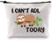 G2TUP Ergotherapie Therapeut Geschenk I Can't ADL Today Make-up-Tasche OT Life Sloth Kosmetiktasche Ergotherapeut Witz Geschenk Reißverschluss Reisetasche, I Can't ADL Today White Bag