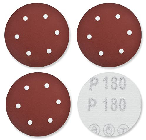 DIDATOOL 225mm Schleifscheibe, 40 Stück 9 Zoll 6 Loch Schleifgitter, P40 bis P400 Grit, Schleifpapier für Trockenbauschleifer Schleifscheiben Langhalsschleifer Wandschleifer(P180)