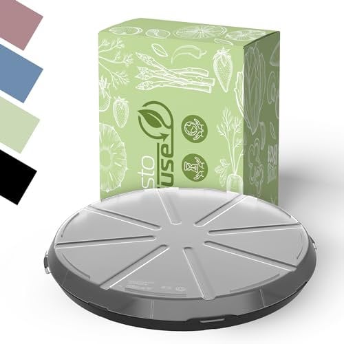 elastoreuse Pizzabox 'ToGo' - BPA-freie Aufbewahrungsbox - Wiederverwendbare Kunststoffbox aus recycelbaren Material - praktische Box für privaten Bereich & Gastronomie - schwarz/transparent