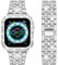DEALELE Armband Kompatibel mit Apple Watch Ultra 2/1 49mm, Glitzer Strass Diamant Metall Armbänder mit Schutzhülle Ersatz für iWatch Series 9/8 Ultra Damen Herren (49mm, Silber)