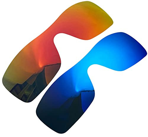 Verres polarisés de rechange pour lunettes de soleil Oakley Batwolf OO9101, Rouge + bleu., 130*42mm