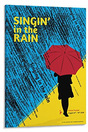 HAUHAU Poster Singin' in The Rain, Filmposter (10) Leinwand, Wandkunst, Bilddruck, hängende Fotodekoration, Heimposter, Kunstwerke, 40 x 60 cm