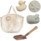 Hevea Natural Rubber Sand Shaper Trio - Eco-Friendly Beach Toys for Kids | Fun Sea Life Figures | Lightweight & Durable Sand Toys | Includes Turtle Bag and Wooden/Metal Shovel