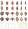 Pandahall 144 Stück DIY Blatt baumeln Ohrringe Herstellung Kit inklusive Naturholz Charms Anhänger Messing Ohrringhaken Sprungring