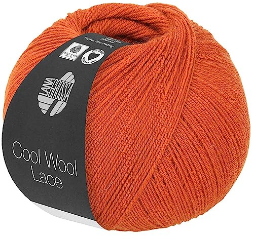 LANA GROSSA Cool Wool Lace | Extrafeine Merinowolle waschmaschinenfest und filzfrei | Handstrickgarn aus 100% Schurwolle (Merino) | 50g Wolle zum Stricken & Häkeln | 400m Garn FB 45