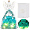 Eaprala Tre Rose Eterna in Vetro Figurine Angelo, Regalo Compleanno per Donne, Regalo Angelo per Lei in Occasione Dell'anniversario, Natale, San Valentino, Festa Della Mamma.Blu Acqua