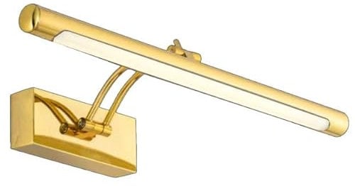 PAPUQ Applique LED da parete per illuminare quadri, specchi, ecc, LED 6W tradizionale ed elegante, tono di luce calda 3000K, oro brillante, articolato e orientabile. 40 cm