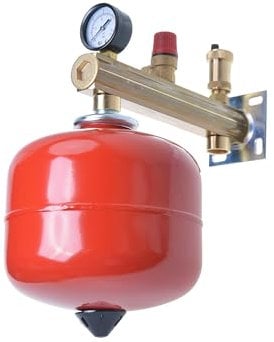 Aqbau® Set Membran Ausdehnungsgefäß 24 Liter für Heizung mit Sicherheitsgruppe Messing Druckausgleichsbehälter Ausgleichsbehälter Weiss Druckbehälter Membran Für geschlossene Kreislauf