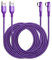 ROFICORD USB Type C Charger Cable 3A, 2-Pack Right Angle 90 Degree Fast Charging Braided Cord Compatible with Galaxy S10 S9 and Other Type C Devices (10FT+10FT, Purple)