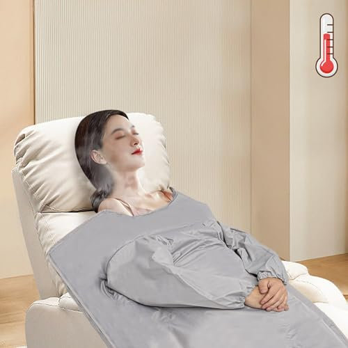 DSYOGX Ferninfrarot Saunadecke mit Fernbedienung, Infrarot Saunadecke Infrarotkabine Saunadecke Digital Heim Saunadecke Mobile Tragbare Sauna für Zuhause, Entspannung, Detox (Silber)