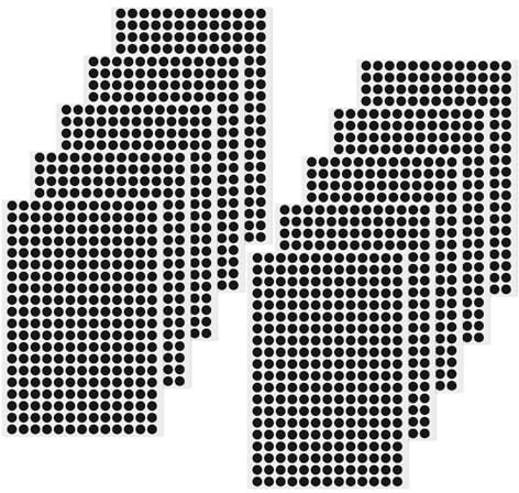 YIKIADA 2600 Stück Schwarz Klebepunkte Etiketten 13 mm Vinyl Selbstklebende Beschriften Kreis Aufkleber Wasserdicht Klebeetiketten für Markierung