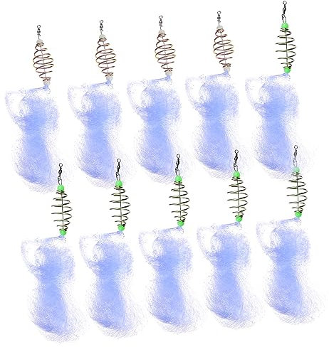 Mipcase 10pcs Fly Fishing Net Night Fishing Cast Net Luminous Bead Design Mesh Portable
