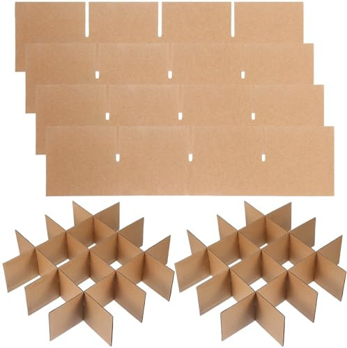 1set Cardboard Moving Box Dividers for Glass Dishes Packing Box Separators Protective Dividers for Safe Transportation Easy Install Cardboard Inserts