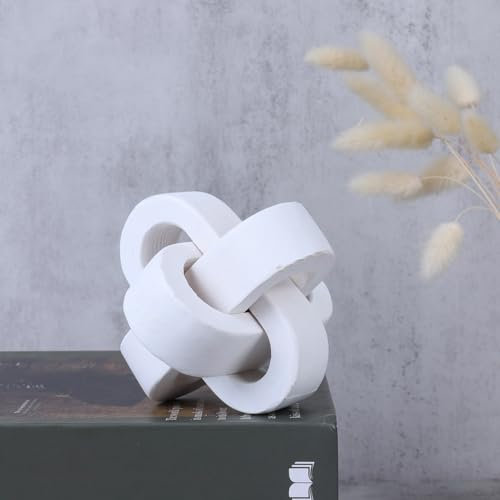 Maritown Wood Knot Decor 3-Link Wood Chain Knot Decorative Art Craft Aesthetic Ornaments for Coffee Table Decor Rustic Farmhouse Wooden Tiered Tray Living Room Home Accessories Shelf Decorations