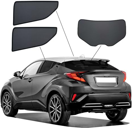 Premium SunClip Auto Sicht- & Sonnenschutz kompatibel mit Toyota C-HR 2016-2023 INKL Tasche | kompatibel mit Toyota C-HR (X1) 2016-2023
