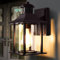 Lamomo Aussenlampe Brown,3 Beleuchtungsmodi Lampe mit Bewegungsmelder Aussen,IP23 Wasserdichtes Aluminium Außenwandleuchte Led für Haus